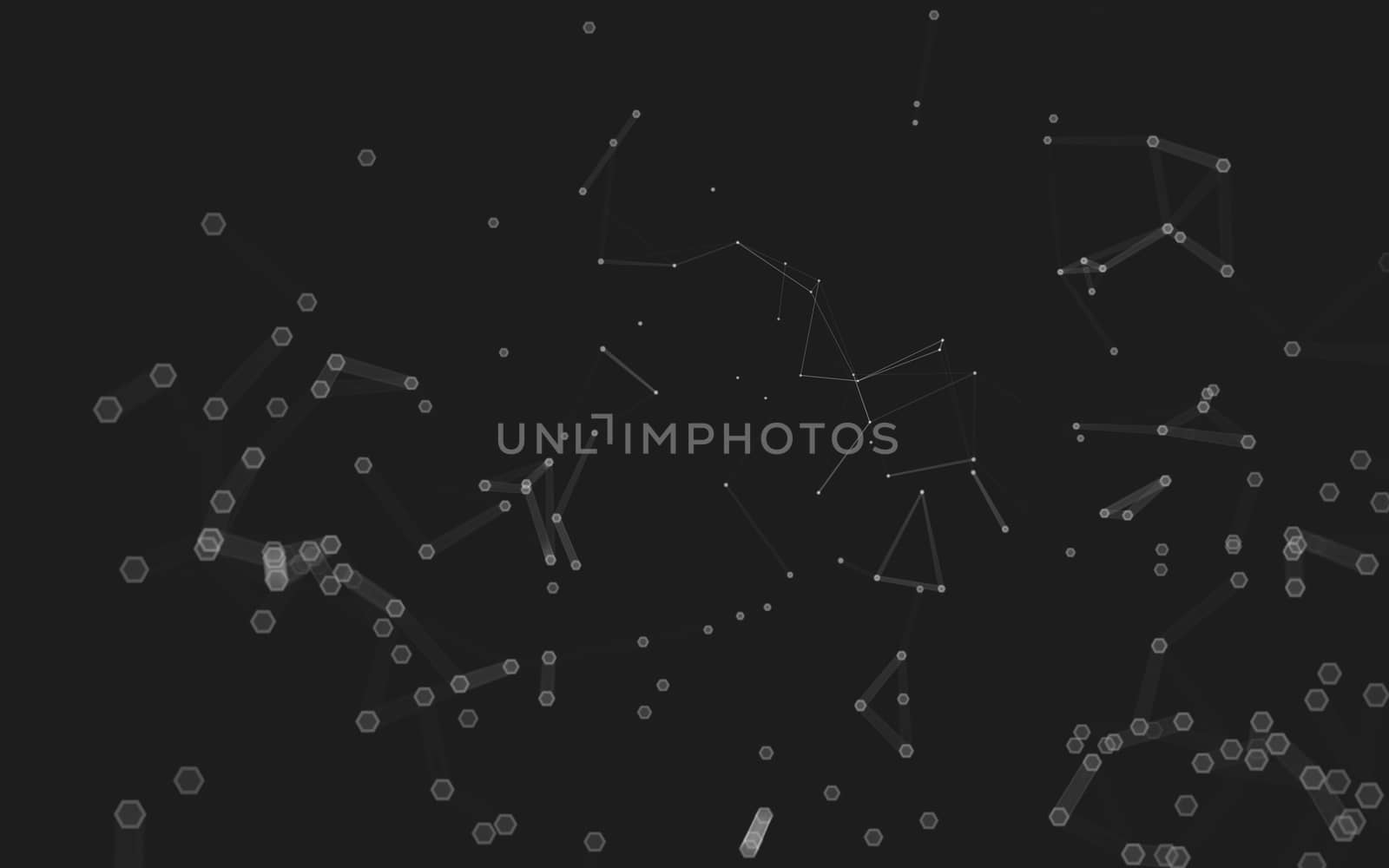 Abstract polygonal space low poly dark background with connecting dots and lines. Connection structure. 3d rendering