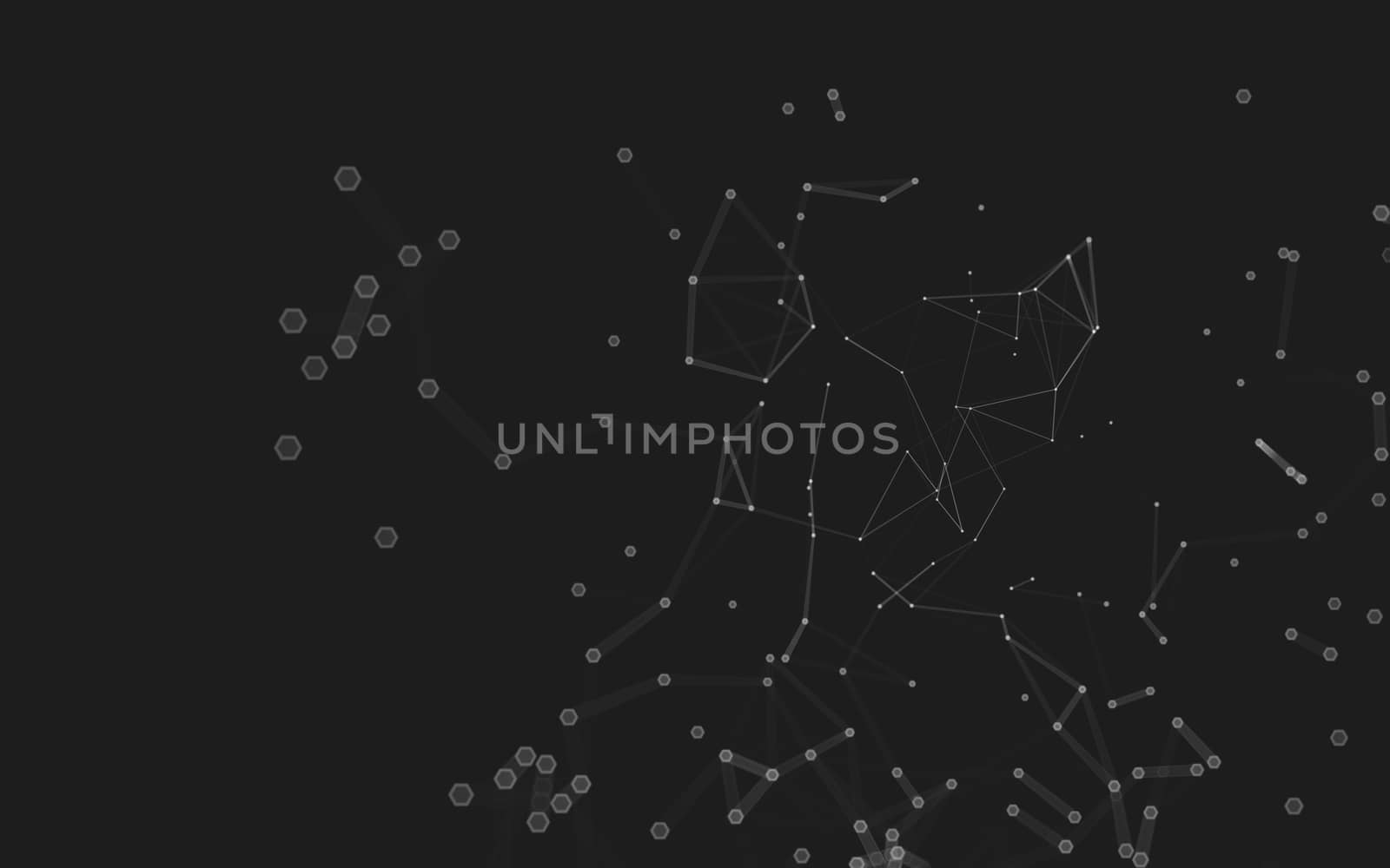 Abstract polygonal space low poly dark background with connecting dots and lines. Connection structure. 3d rendering