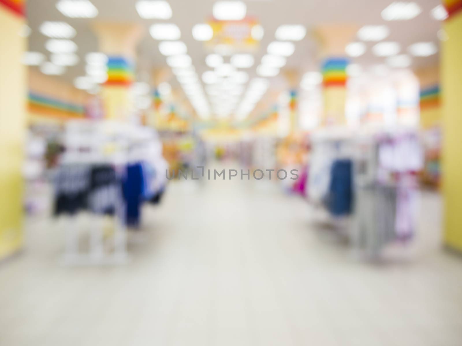 Blurred of kids toy store background by fascinadora