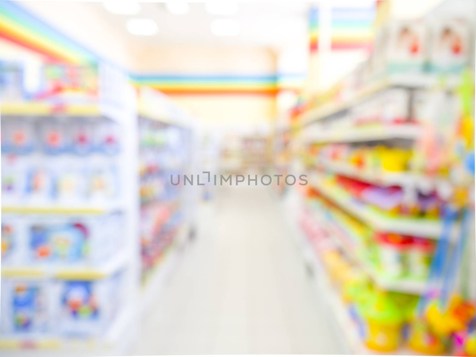 Blurred of kids toy store background by fascinadora