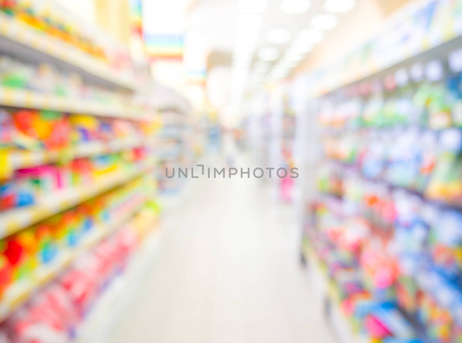 Blurred of kids toy store background with bokhe