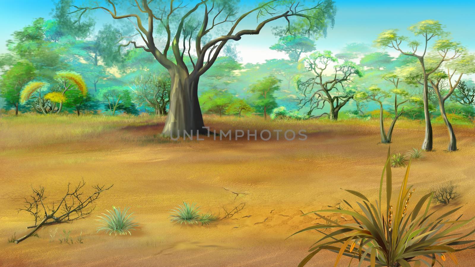 Large Solitary Tree in the Meadow by Multipedia