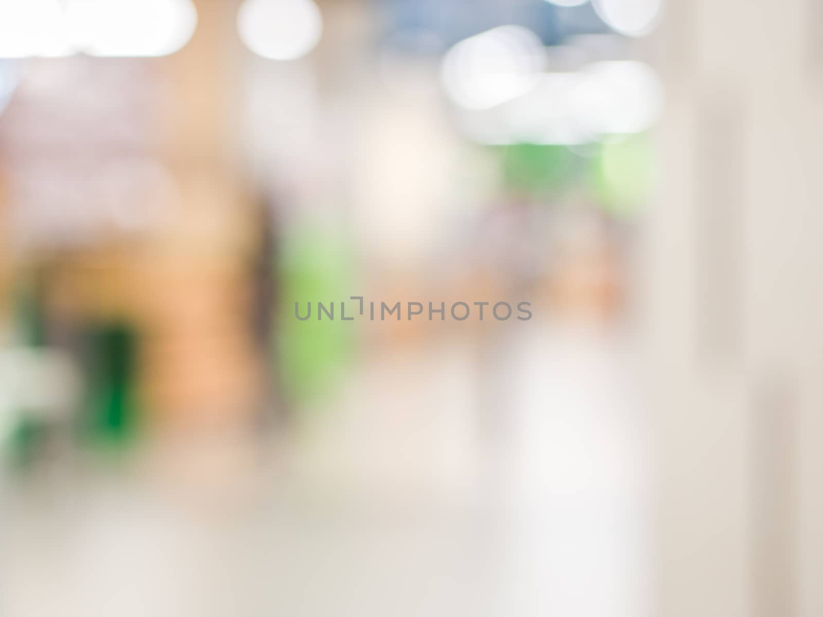 Abstract background of shopping mall, shallow depth of focus.