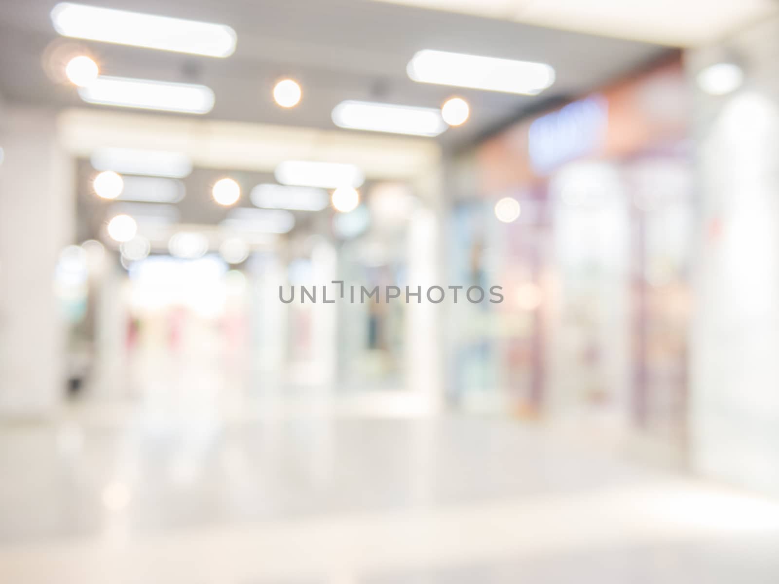 Shopping store mall blur background with bokeh