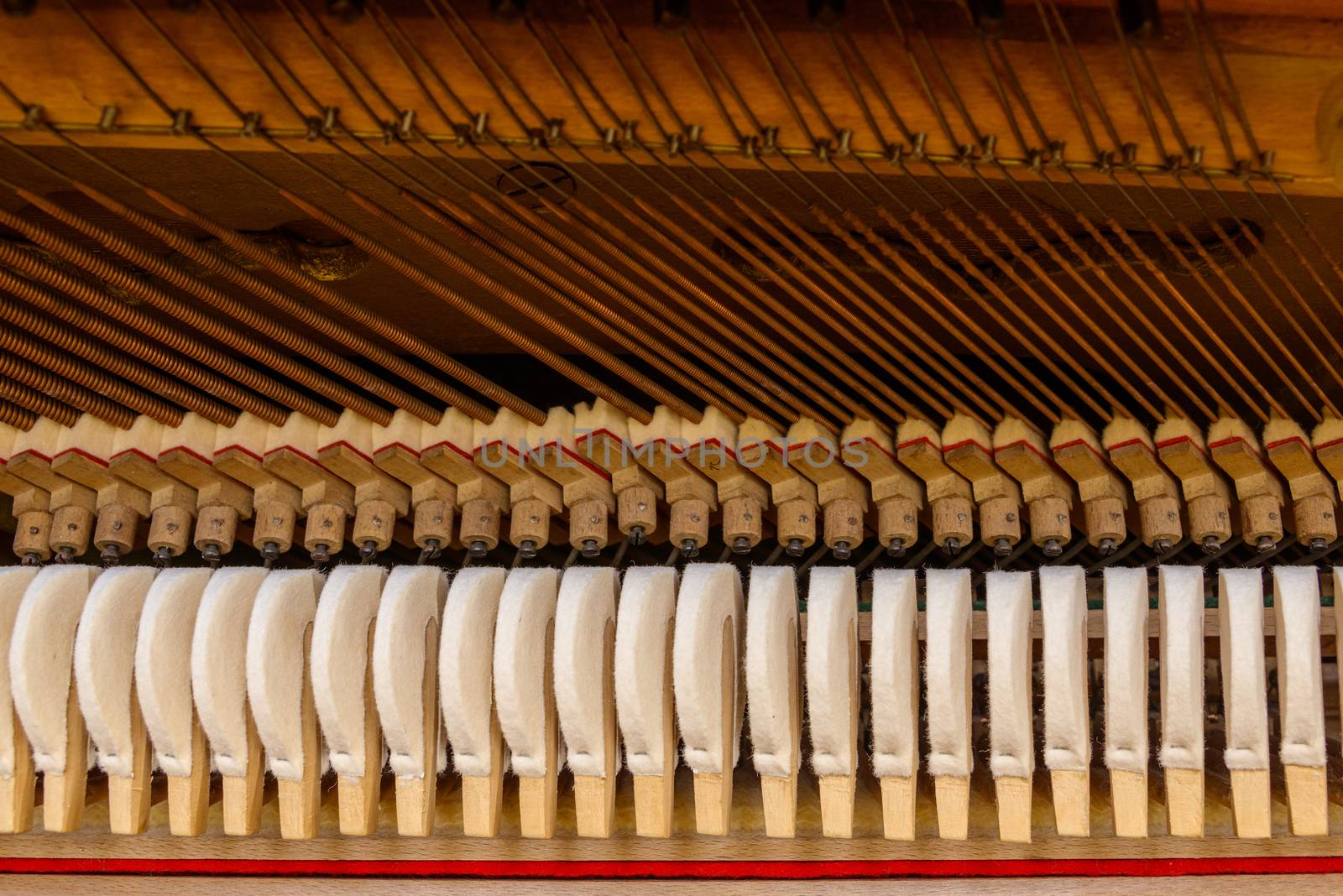 Piano mechanism closeup