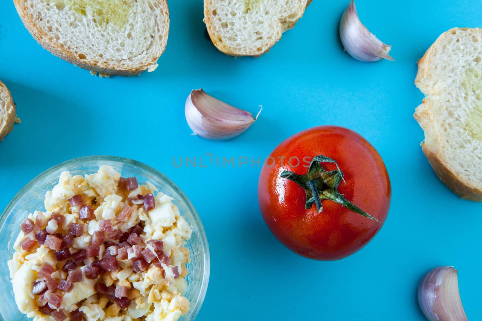 Red tomatoes on a blue background by andongob