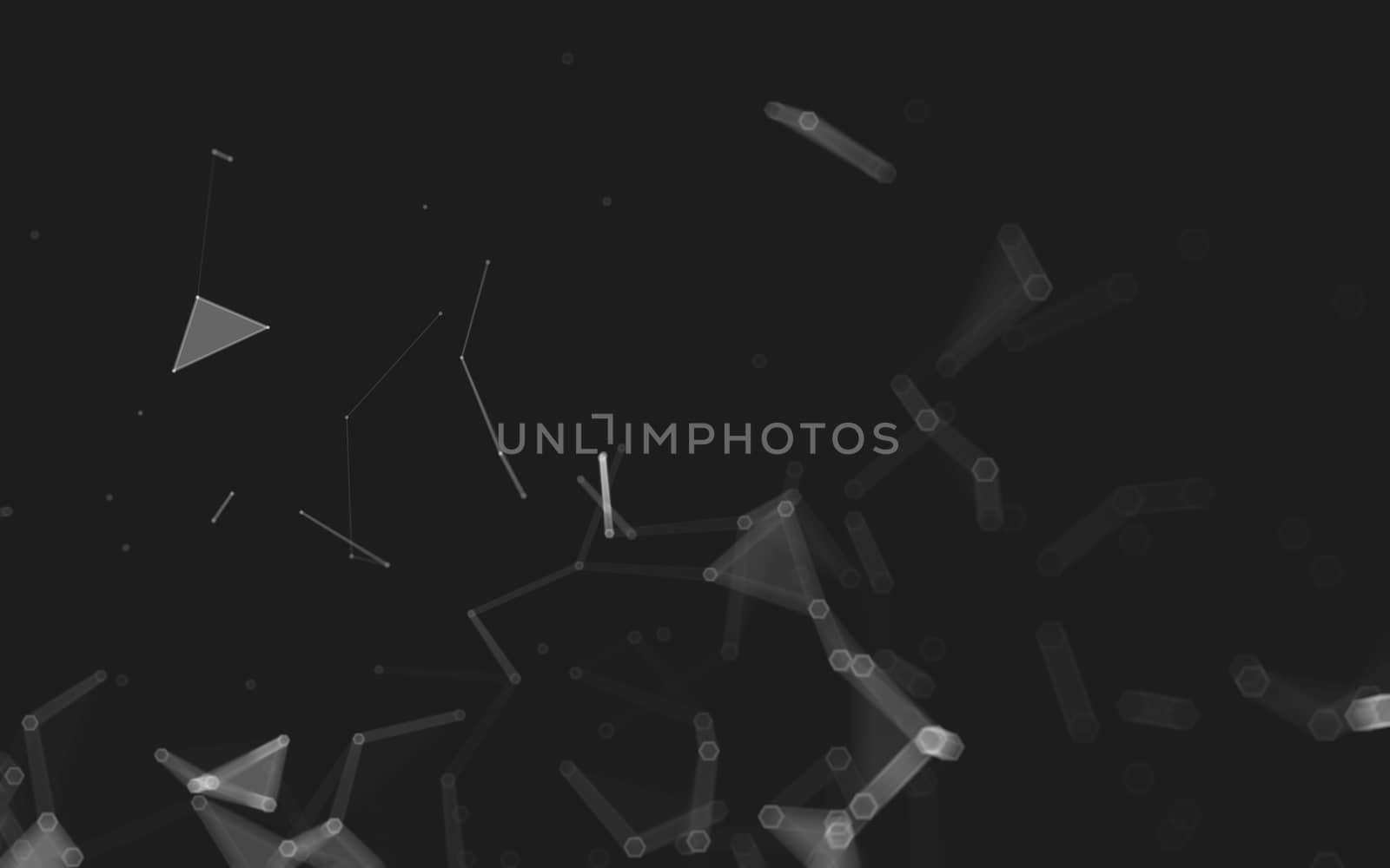 Abstract polygonal space low poly dark background, 3d rendering by teerawit