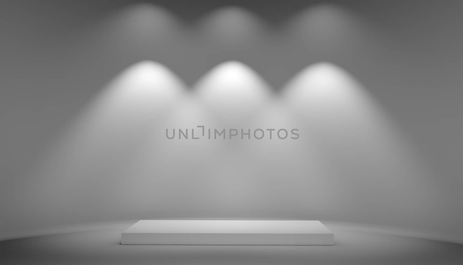 White podium on grey background by cherezoff