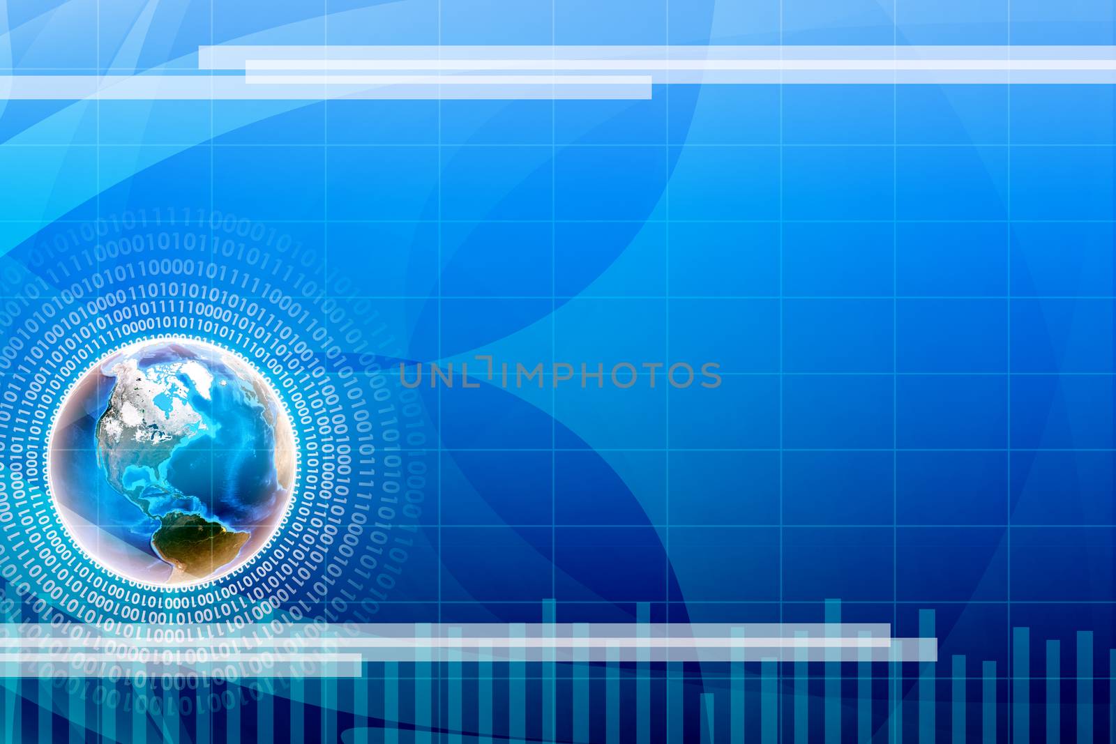 Abstract background with earth globe and numbers