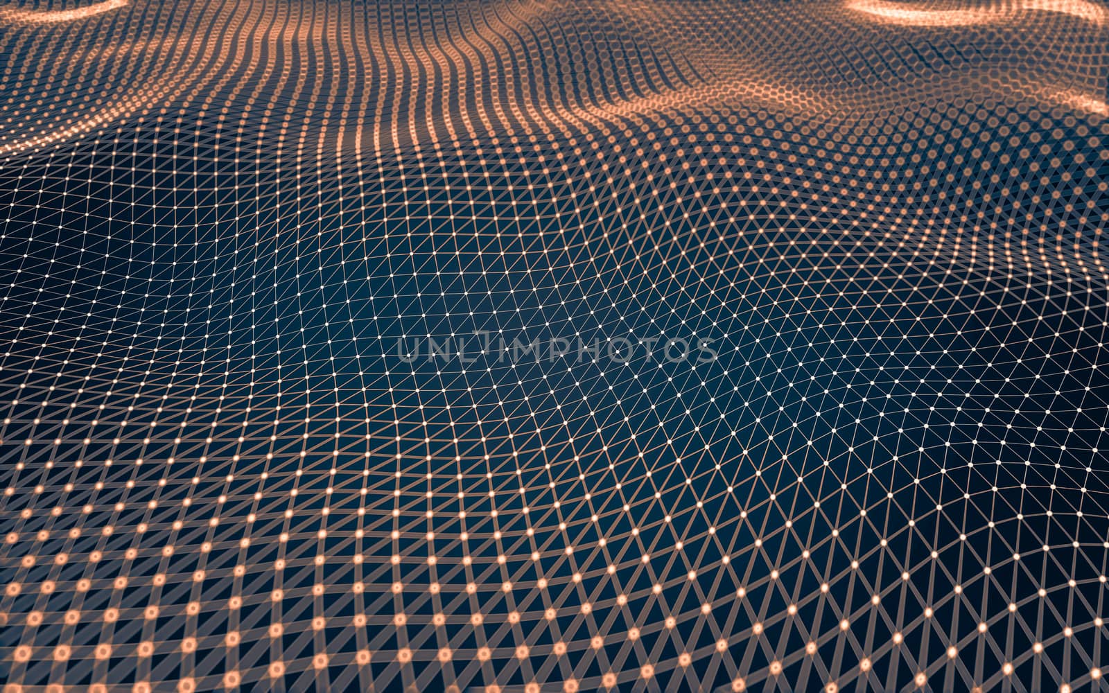 Abstract polygonal space low poly dark background with connecting dots and lines. Connection structure. 3d rendering