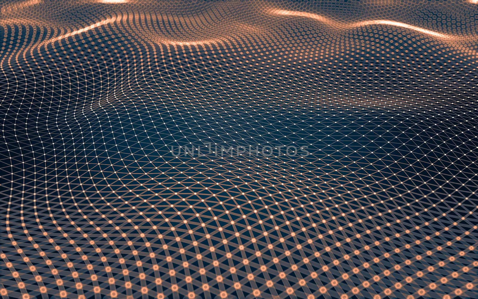 Abstract polygonal space low poly dark background with connecting dots and lines. Connection structure. 3d rendering