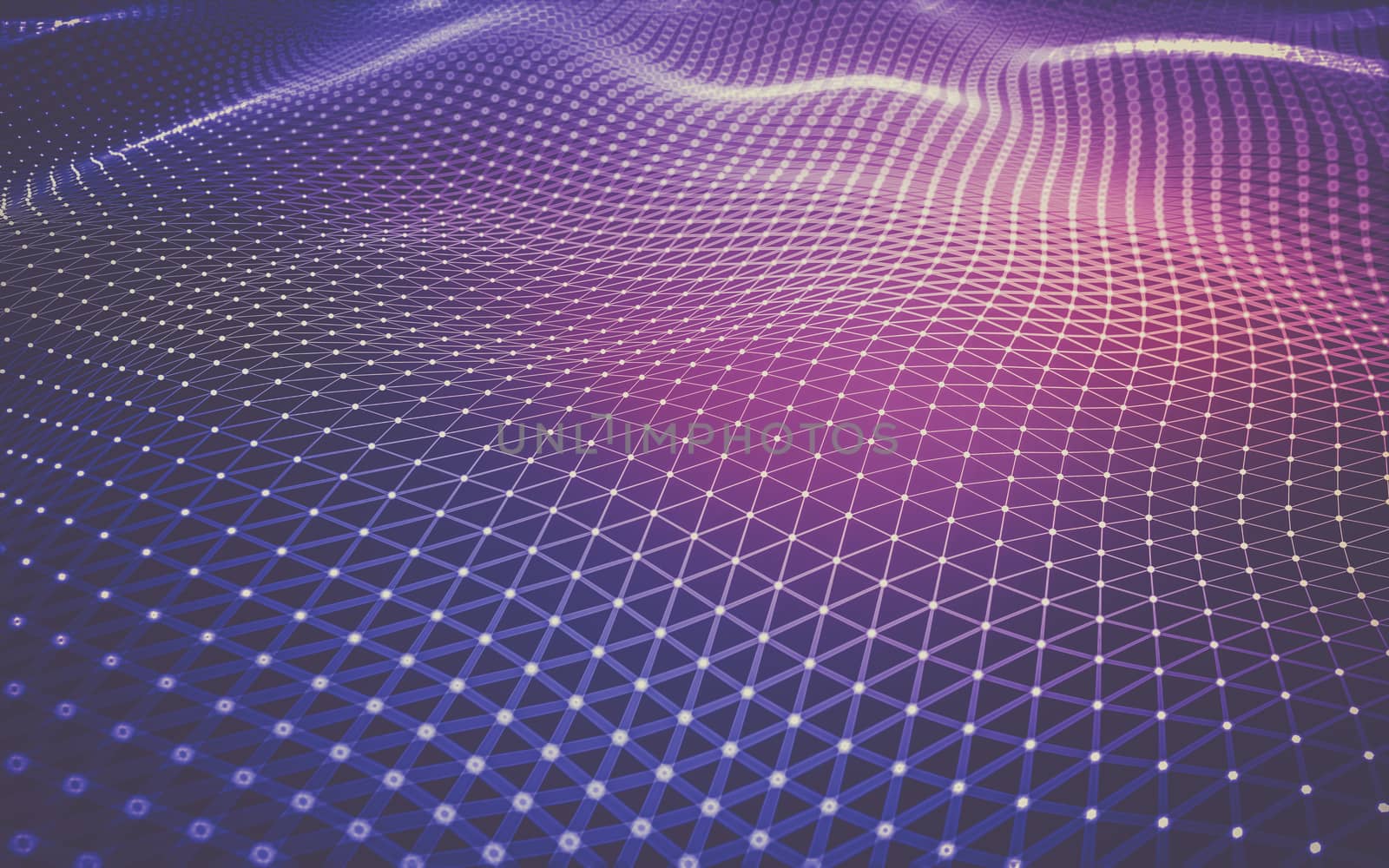 Abstract polygonal space low poly dark background with connecting dots and lines. Connection structure. 3d rendering