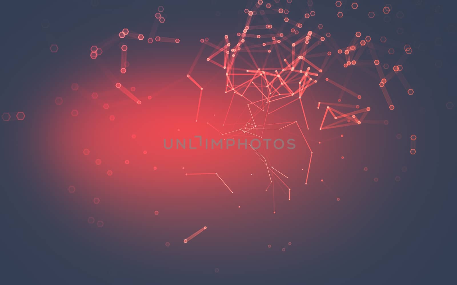 Abstract polygonal space low poly dark background with connecting dots and lines. Connection structure. 3d rendering