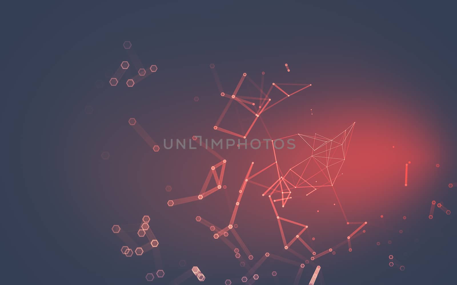 Abstract polygonal space low poly dark background with connecting dots and lines. Connection structure. 3d rendering