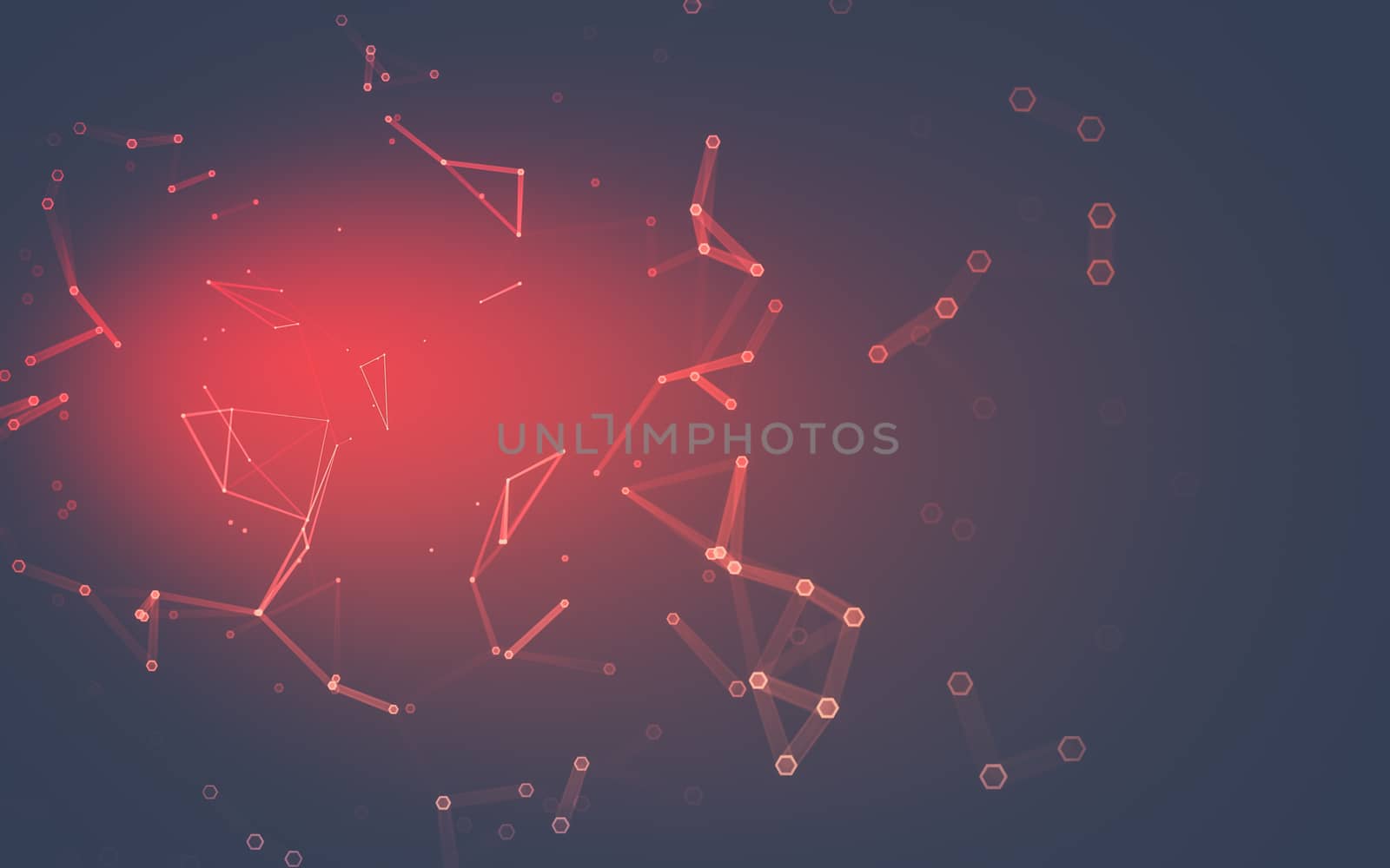 Abstract polygonal space low poly dark background with connecting dots and lines. Connection structure. 3d rendering