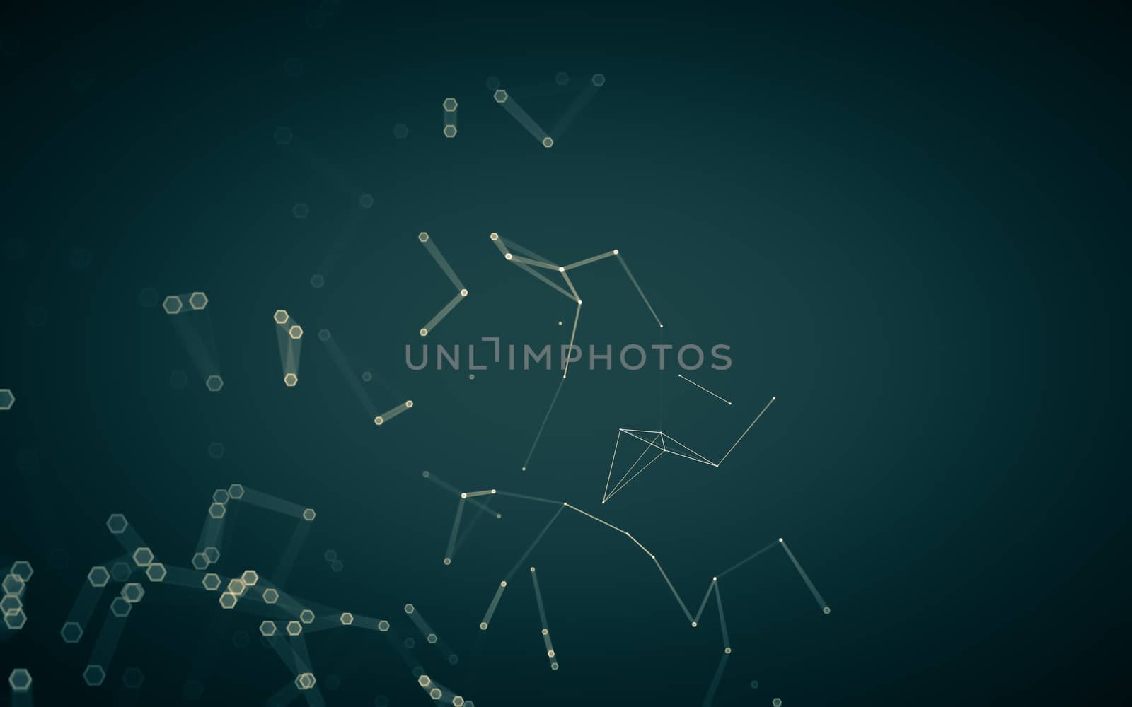 Abstract polygonal space low poly dark background with connecting dots and lines. Connection structure. 3d rendering