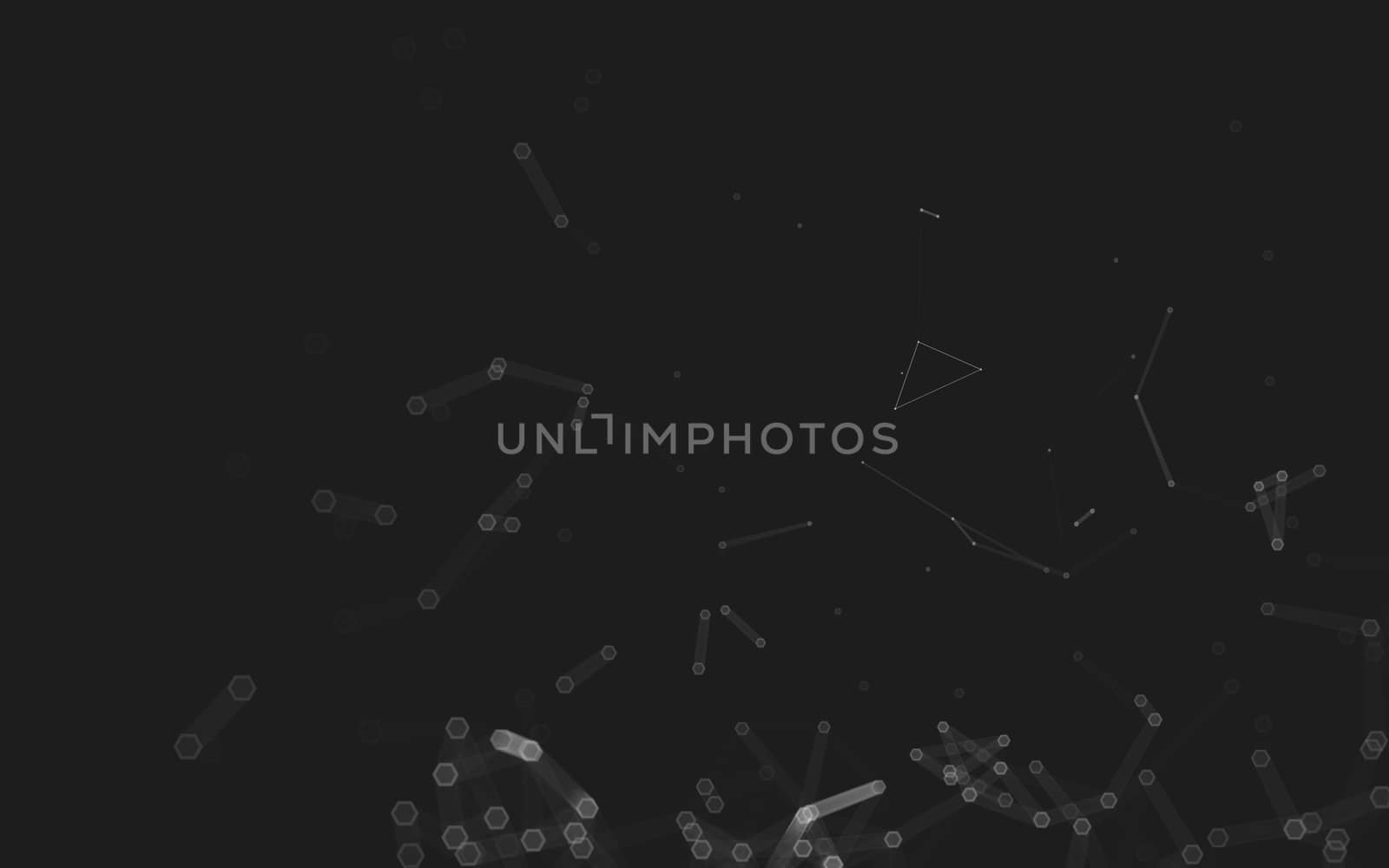 Abstract polygonal space low poly dark background with connecting dots and lines. Connection structure. 3d rendering