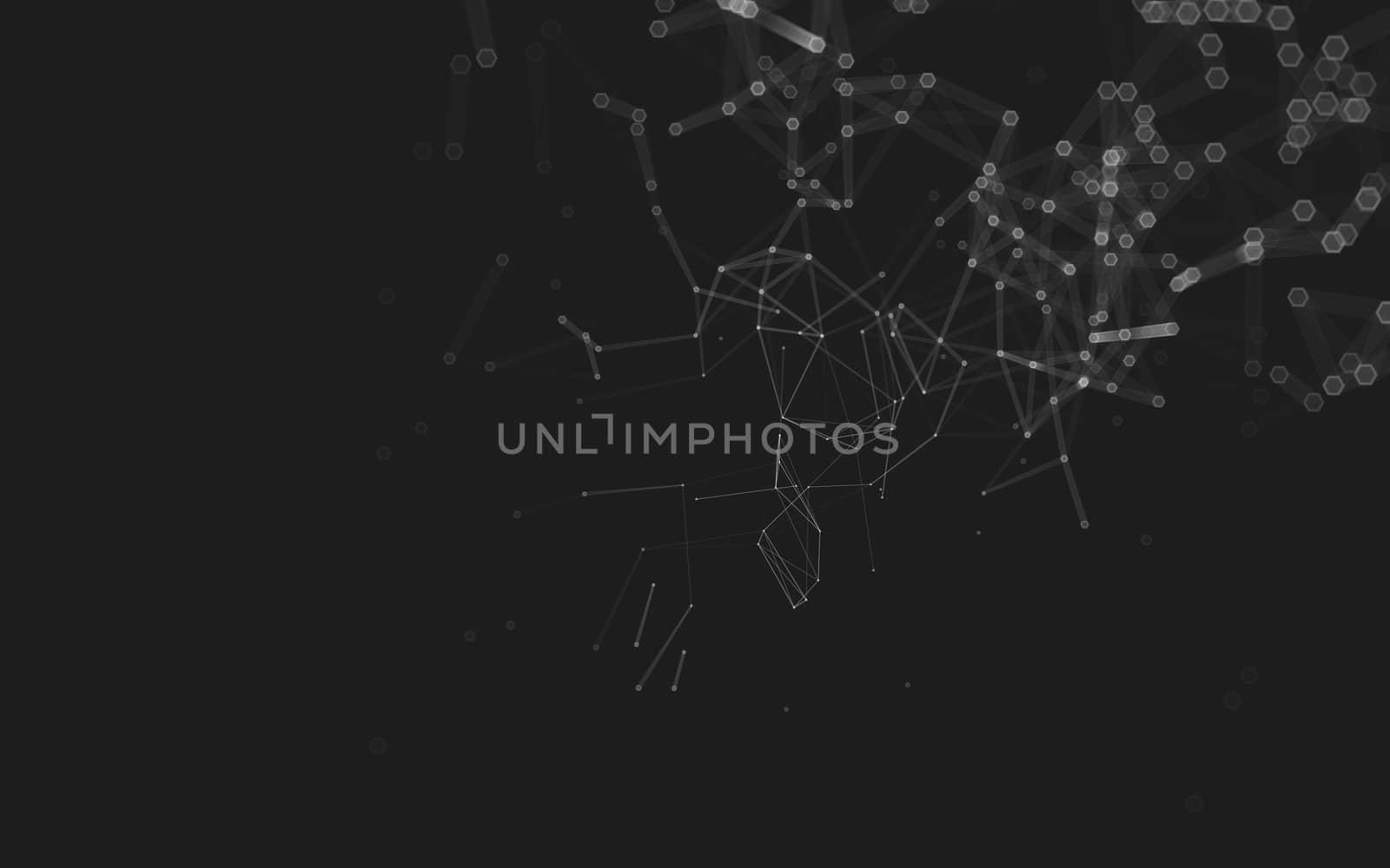 Abstract polygonal space low poly dark background, 3d rendering by teerawit