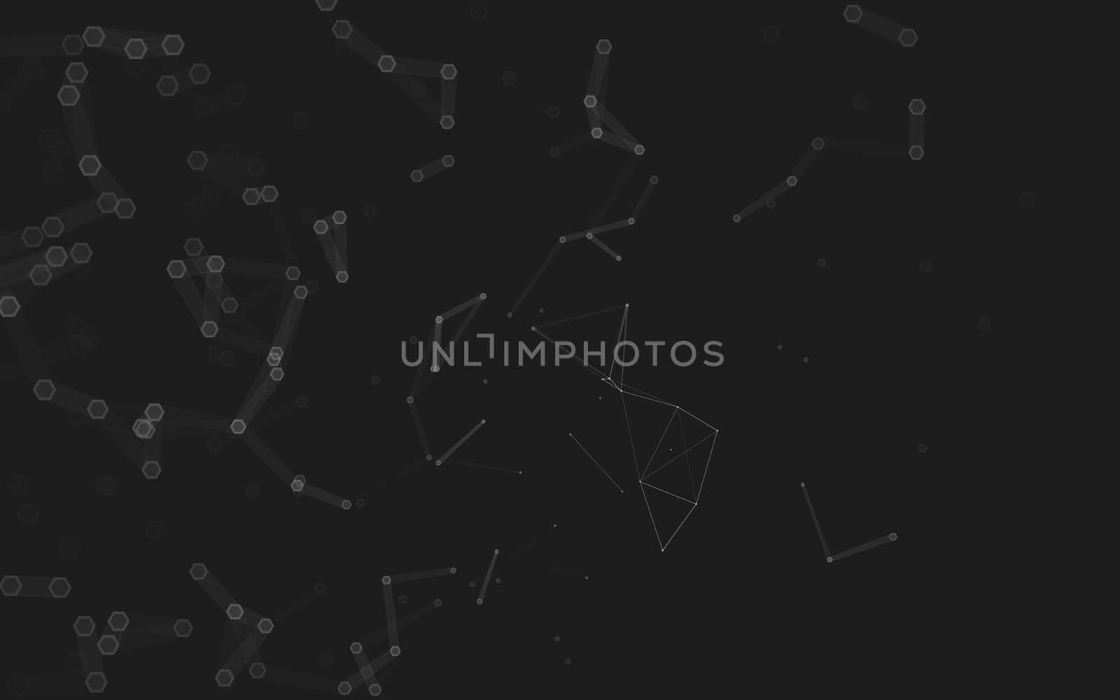 Abstract polygonal space low poly dark background with connecting dots and lines. Connection structure. 3d rendering