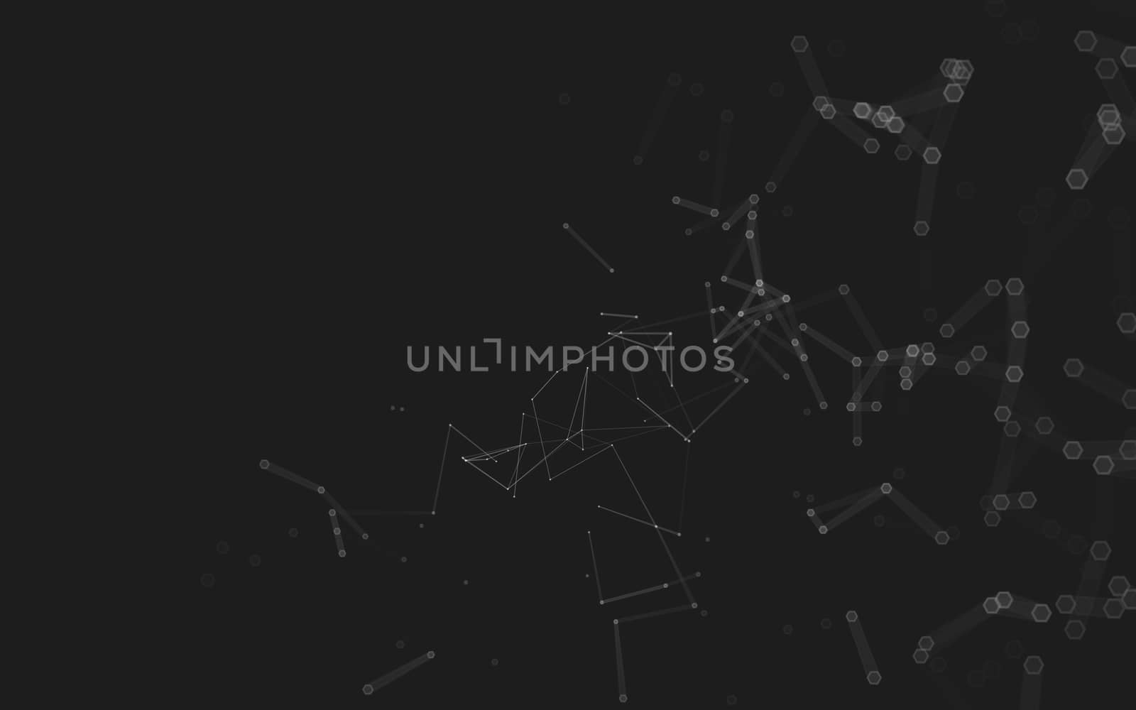 Abstract polygonal space low poly dark background, 3d rendering by teerawit