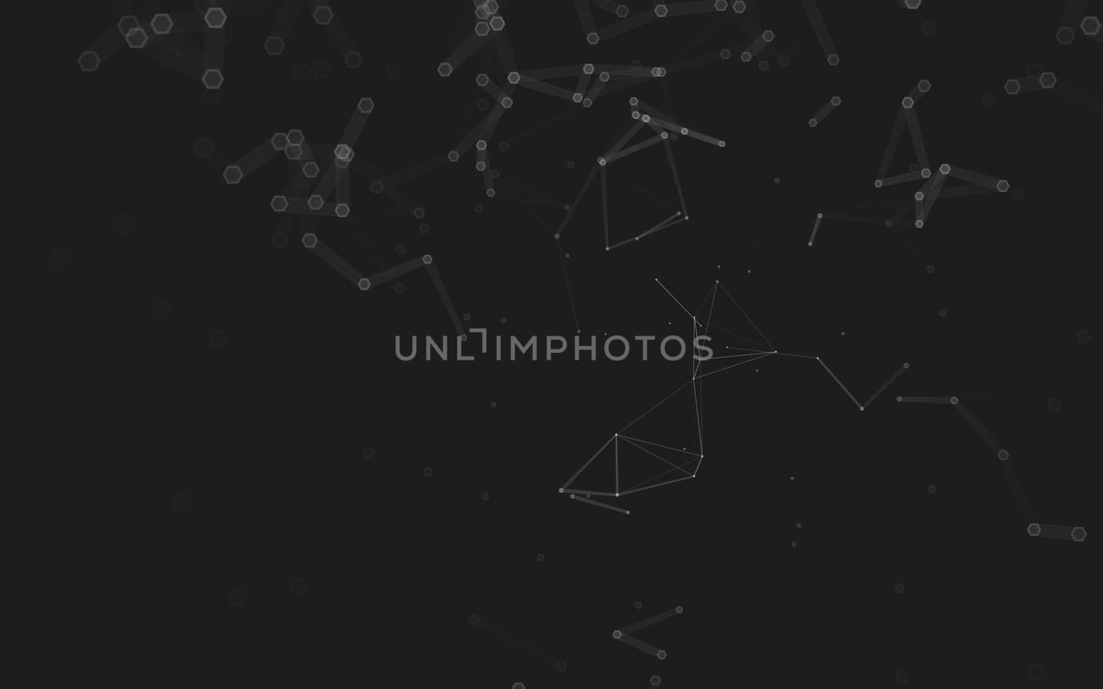 Abstract polygonal space low poly dark background, 3d rendering by teerawit