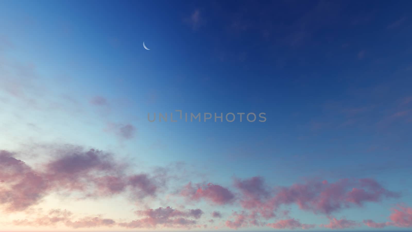 Cloudy blue sky abstract background, blue sky background with tiny clouds, 3d rendering

