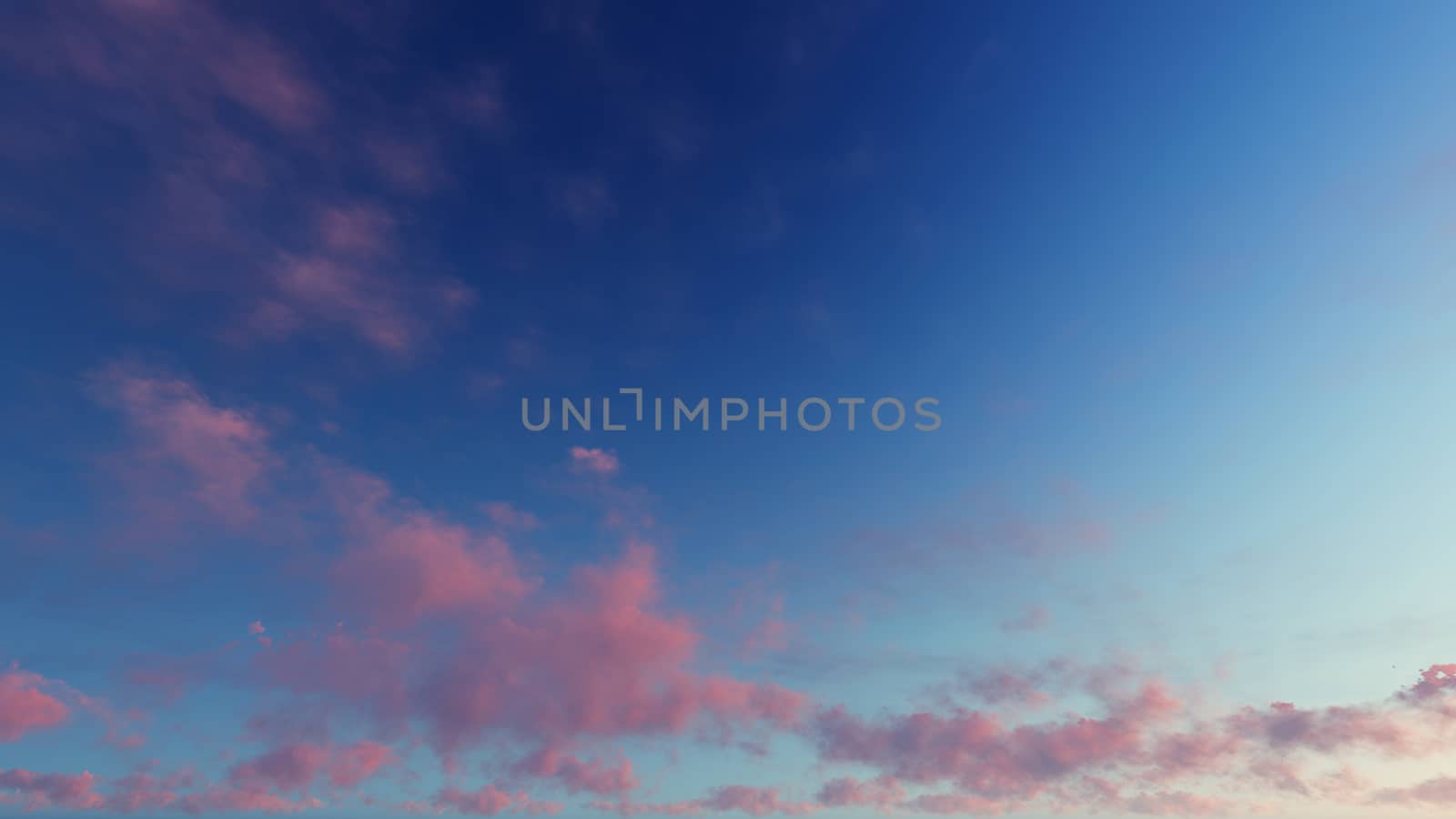 Cloudy blue sky abstract background, blue sky background with tiny clouds, 3d rendering

