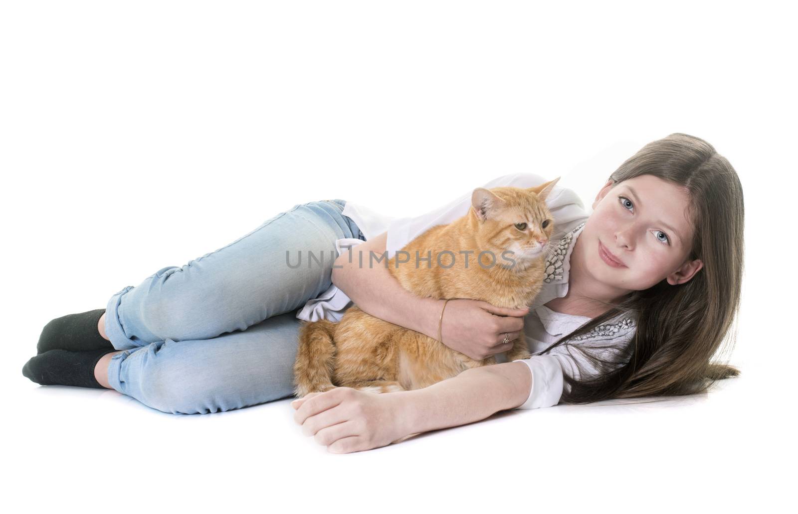 ginger cat and teenager by cynoclub