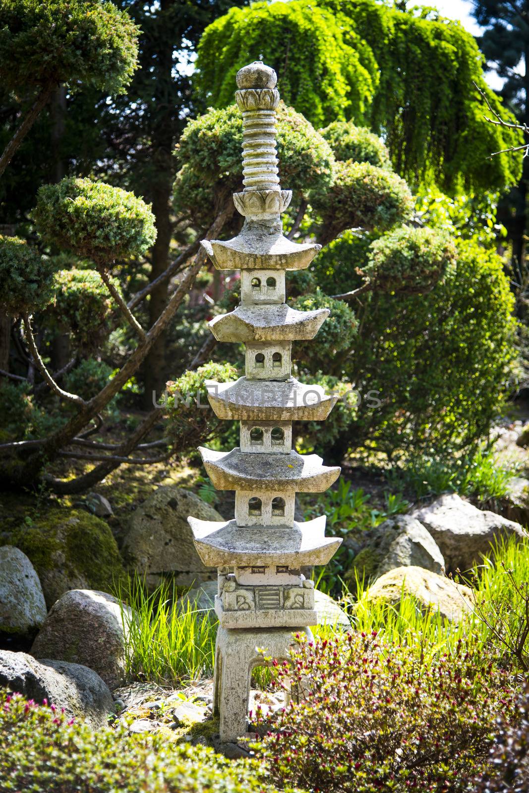 Sculpture in japanese garden by furzyk73