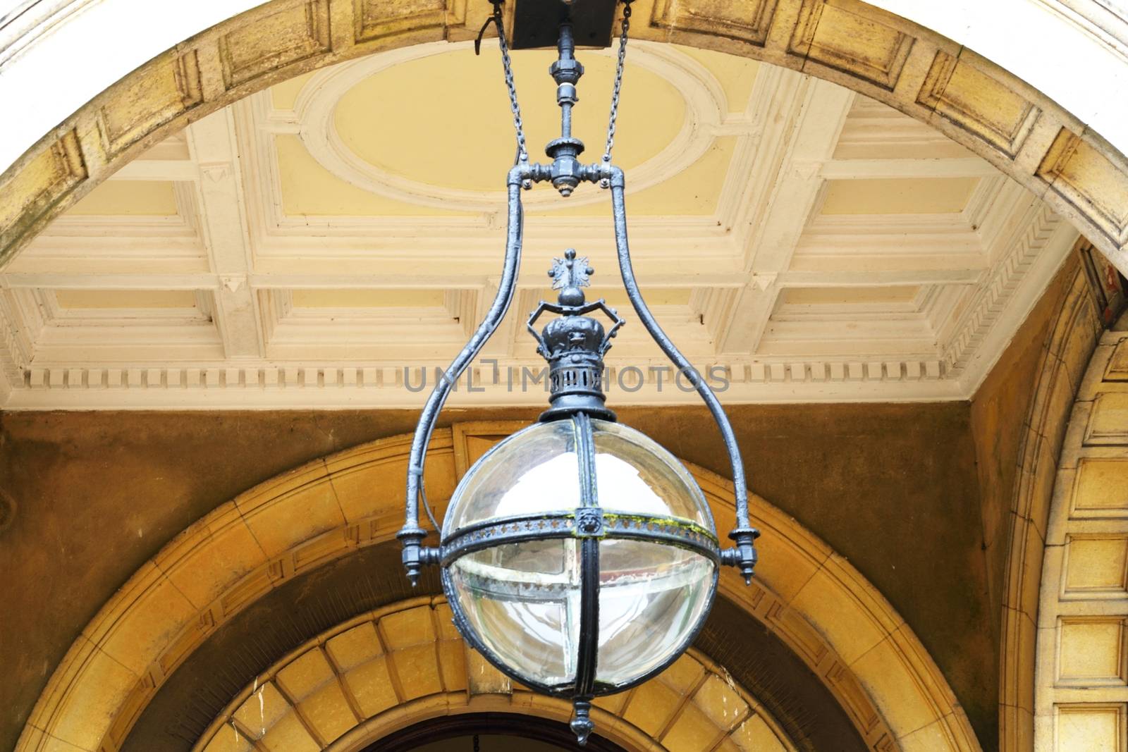 Large Globe light above entrance  by pauws99