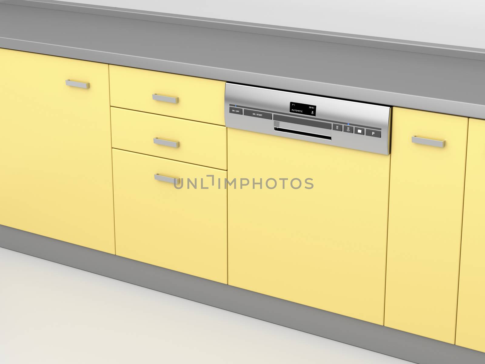 Modern dishwasher in the kitchen by magraphics