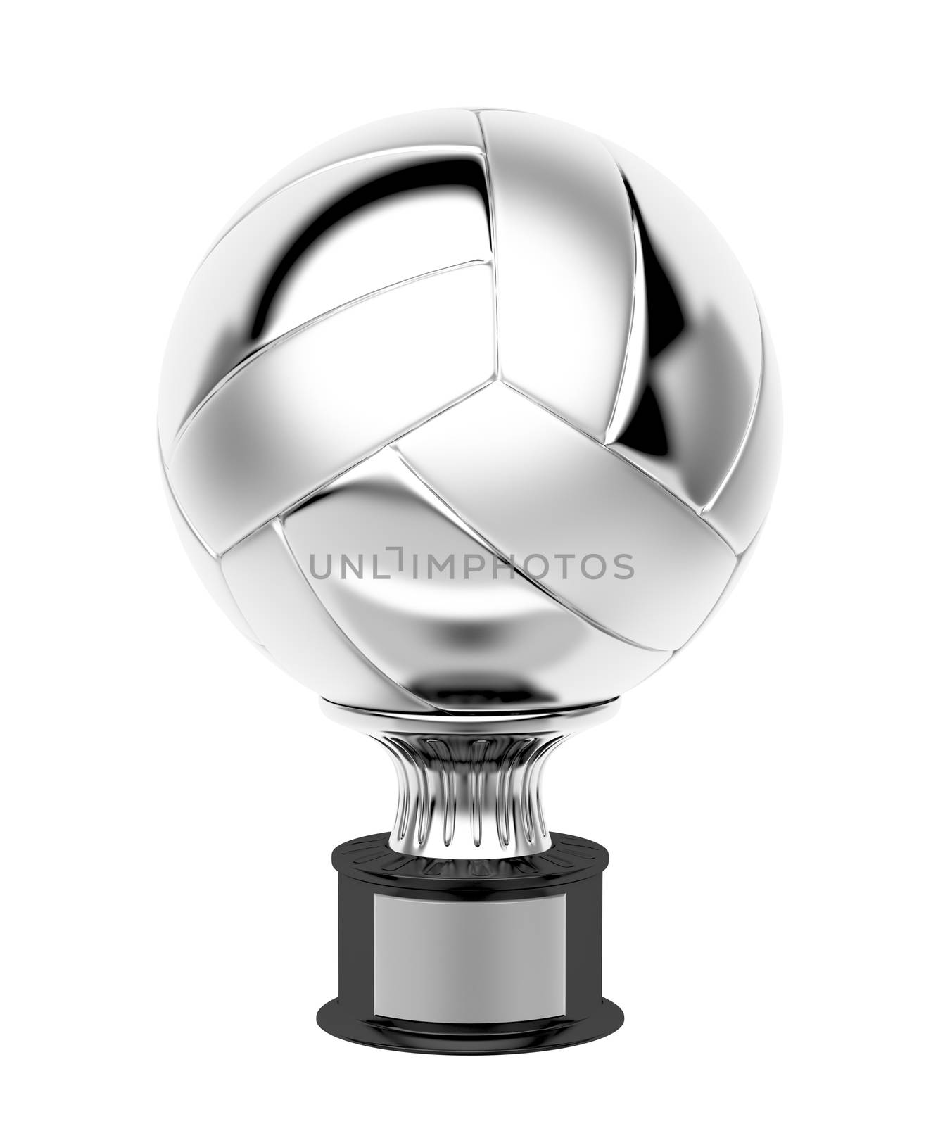 Silver volleyball trophy by magraphics