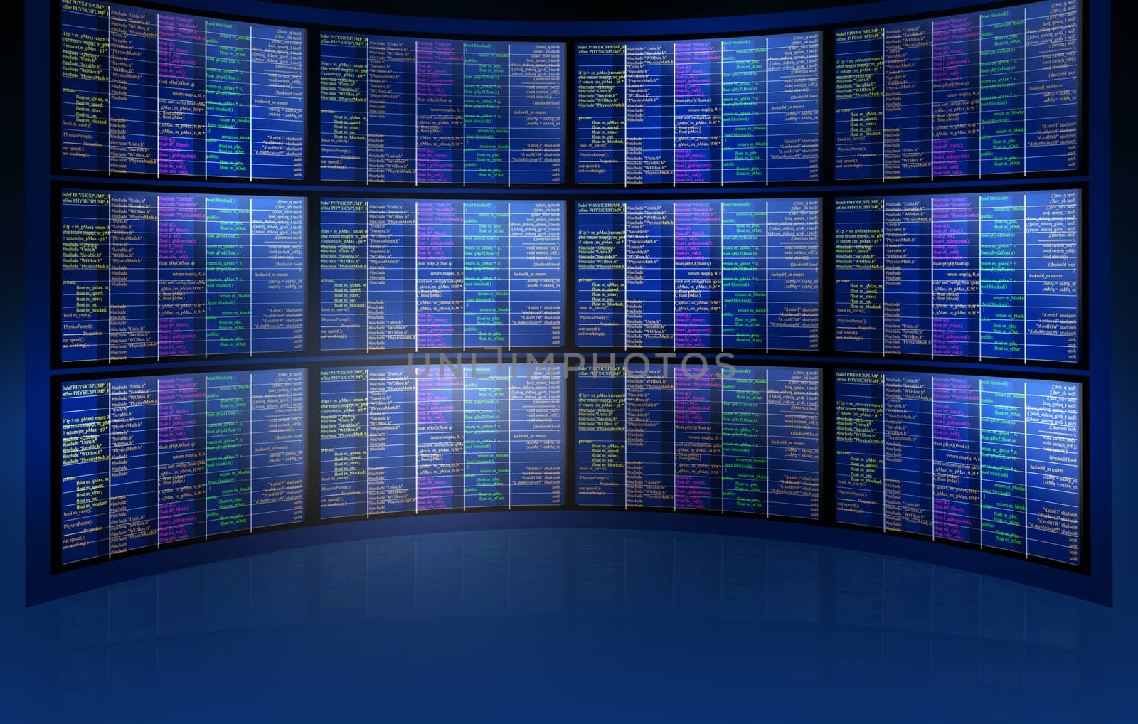 Set of blue screens, futuristic concept, abstract background