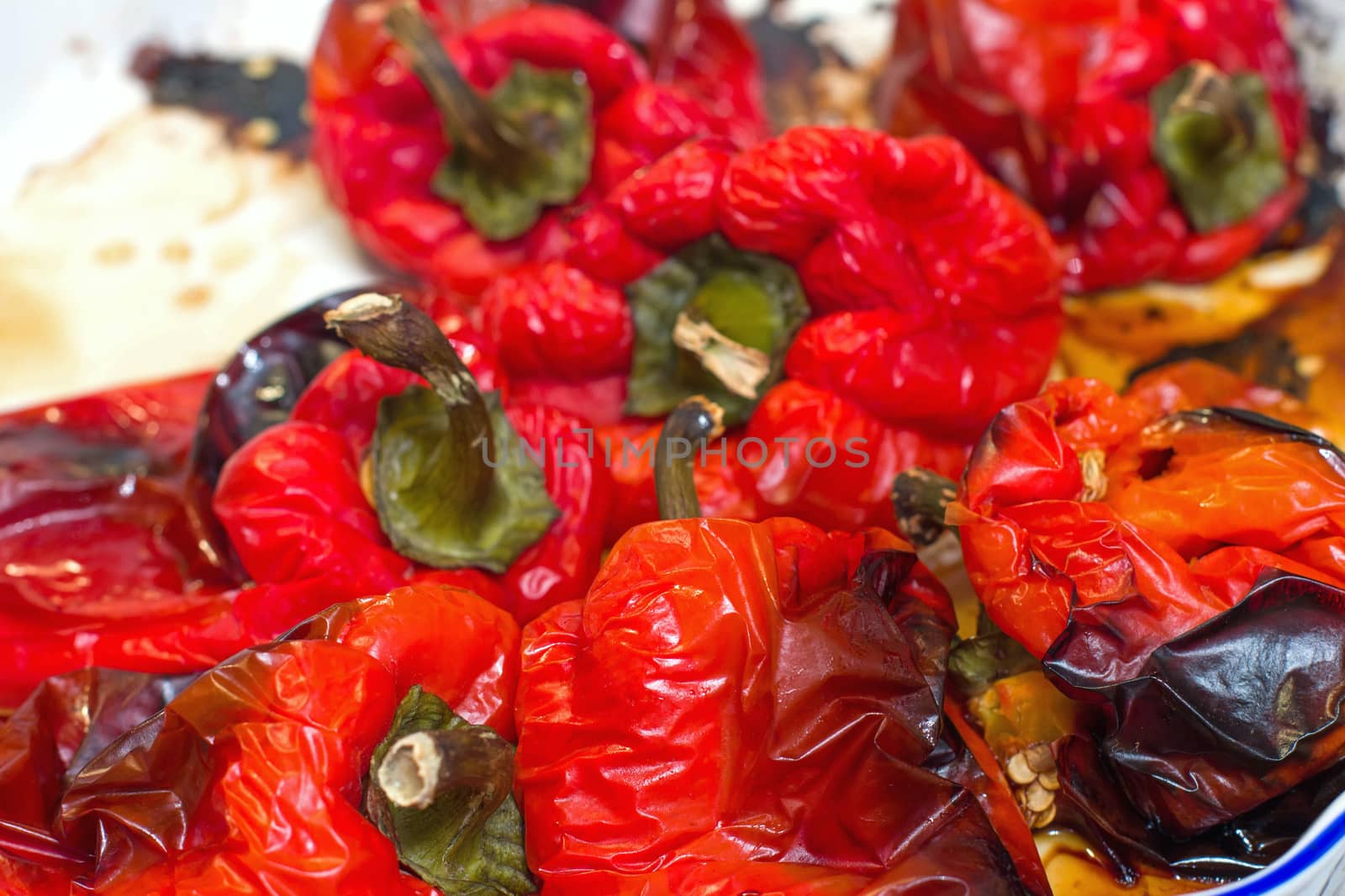 Roasted red pepper, paprika, grill, barbecue, baked peppers, healthy food, spicy