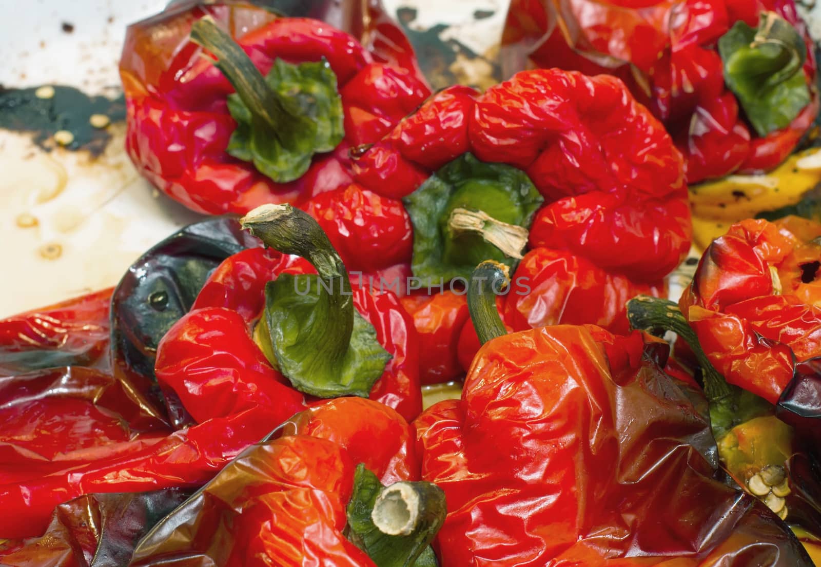 Roasted red pepper, paprika grilled barbecue roasted peppers for a healthy diet