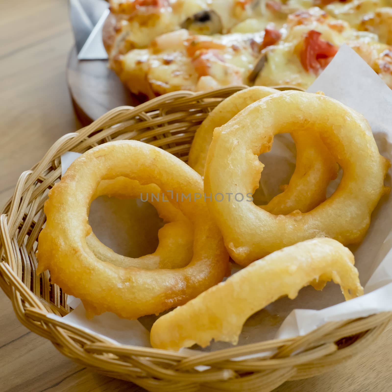 Fried onion rings. Side Dish.Fast food by art9858