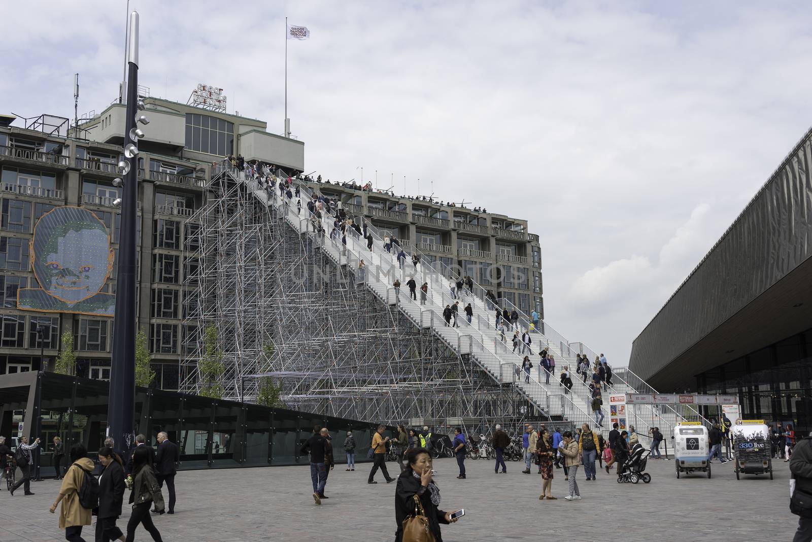 Rotterdam giant scaffolding staircase by compuinfoto