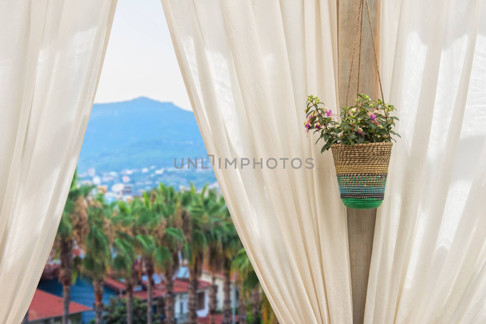 view from hotel in Alanya city, Turkey