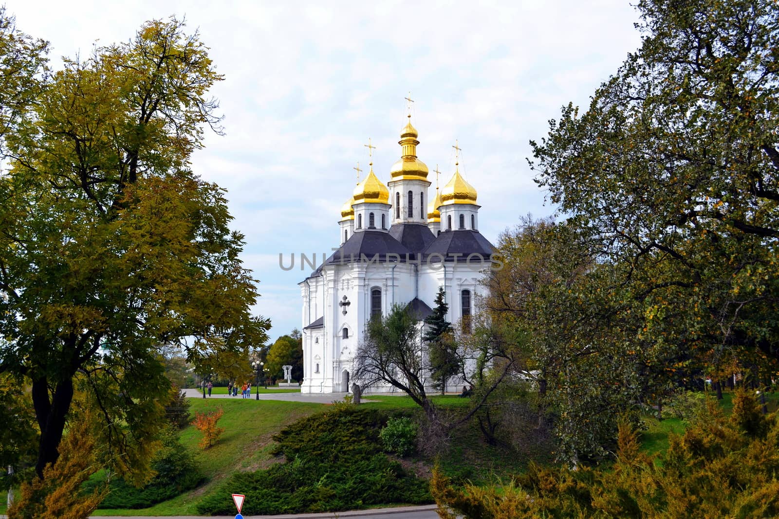 Catherine Orthodox temple of the 18th century at the entrance to the city of Chernigov