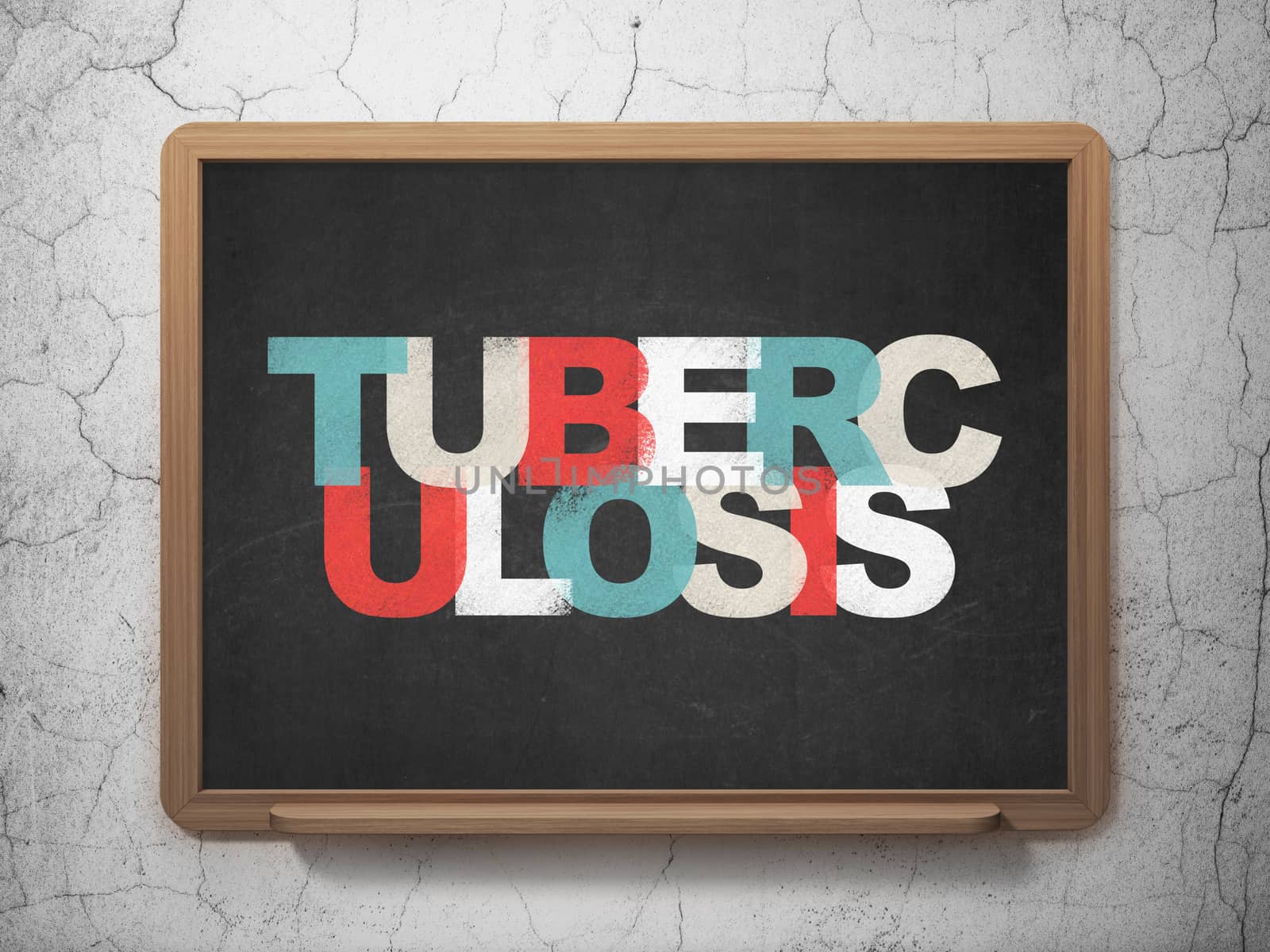 Healthcare concept: Painted multicolor text Tuberculosis on School board background, 3D Rendering