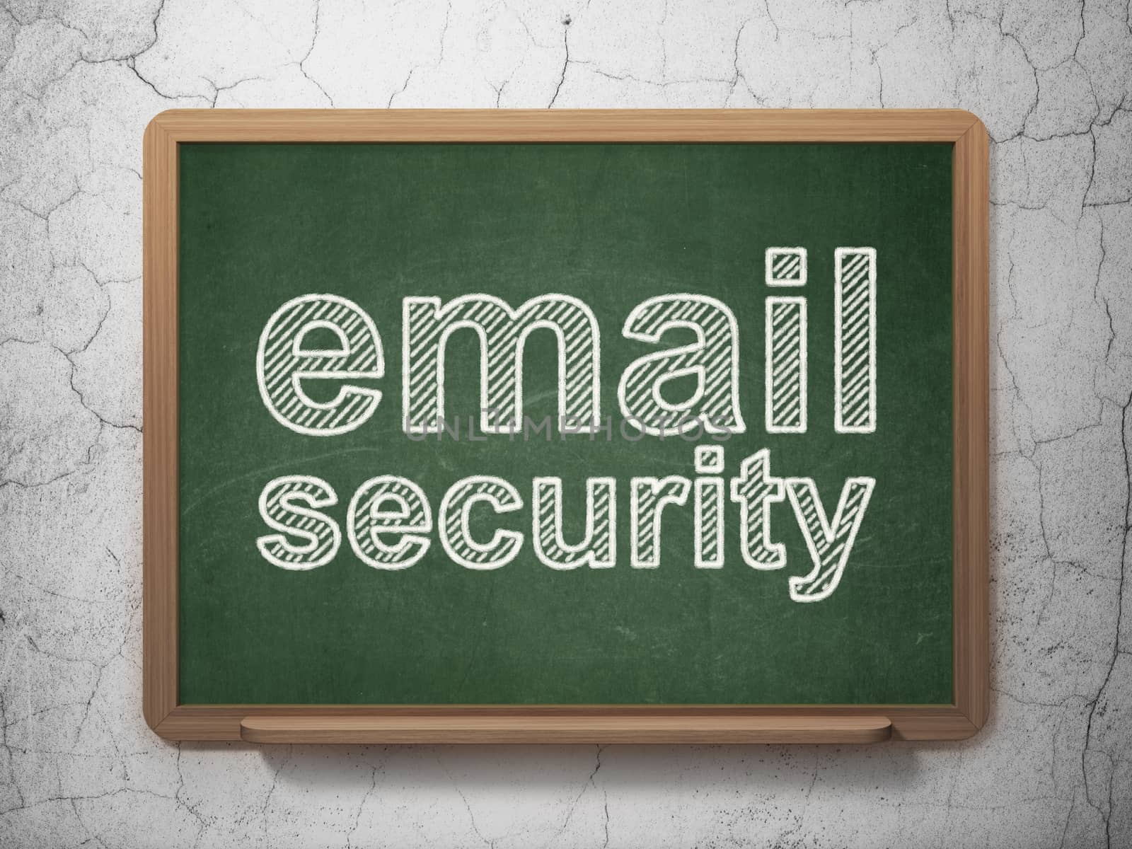 Safety concept: text Email Security on Green chalkboard on grunge wall background, 3D rendering