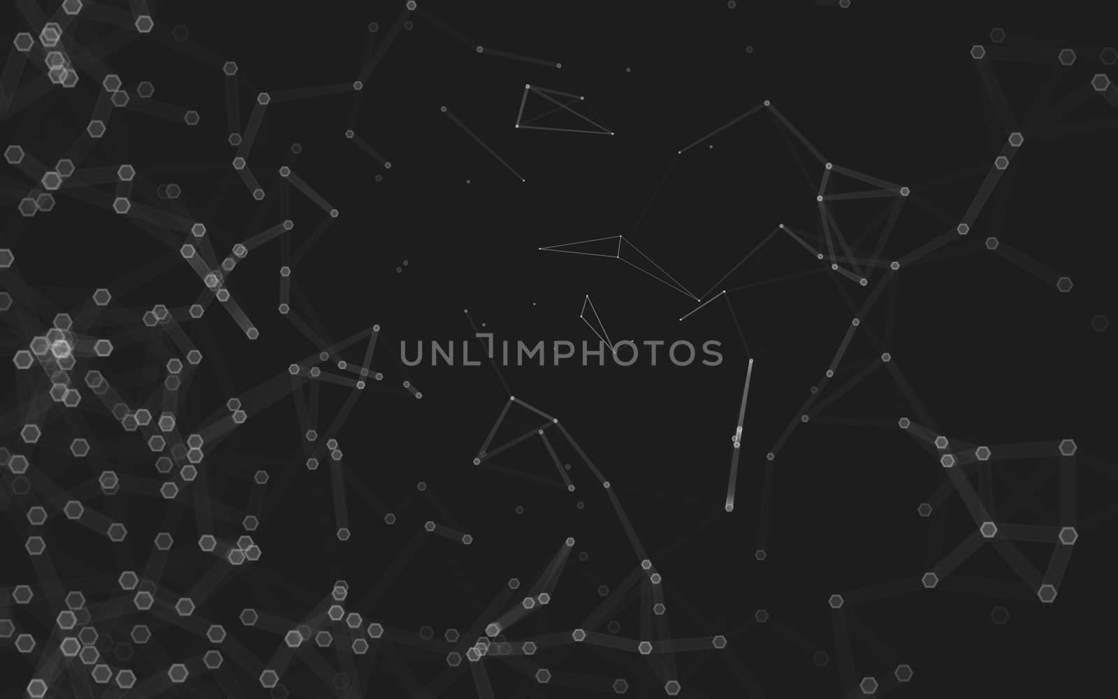 Abstract polygonal space low poly dark background with connecting dots and lines. Connection structure. 3d rendering