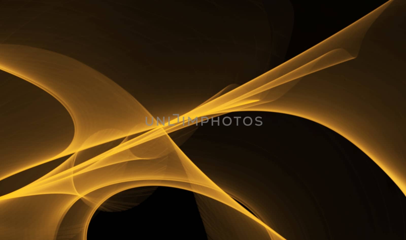 glowing orange curved lines over dark Abstract Background. Illustration