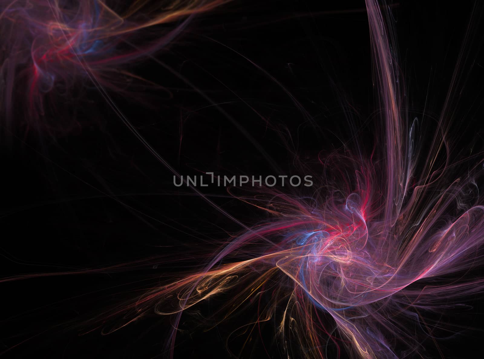 glowing rainbow curved lines universe over dark Abstract Background. Illustration. with copyspace by skrotov