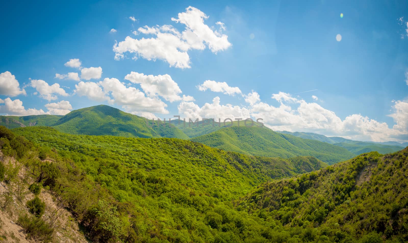 Panoramic view of the Caucasus mountains in Georgia