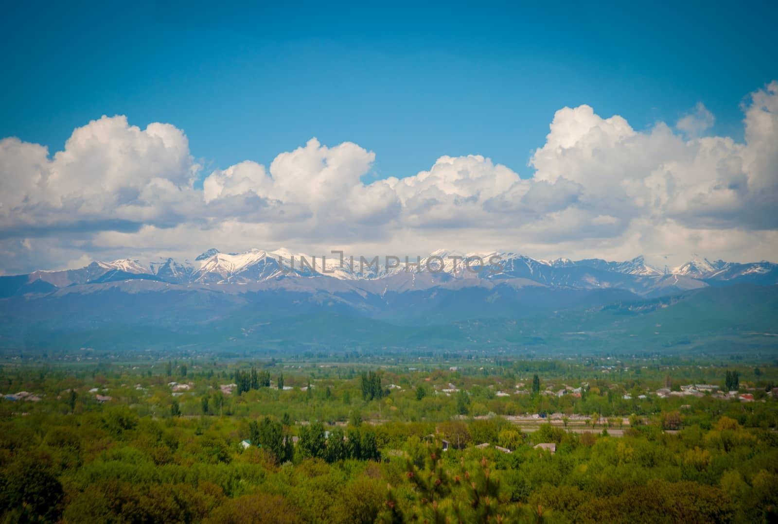 Panoramic view of the Caucasus mountains in Georgia