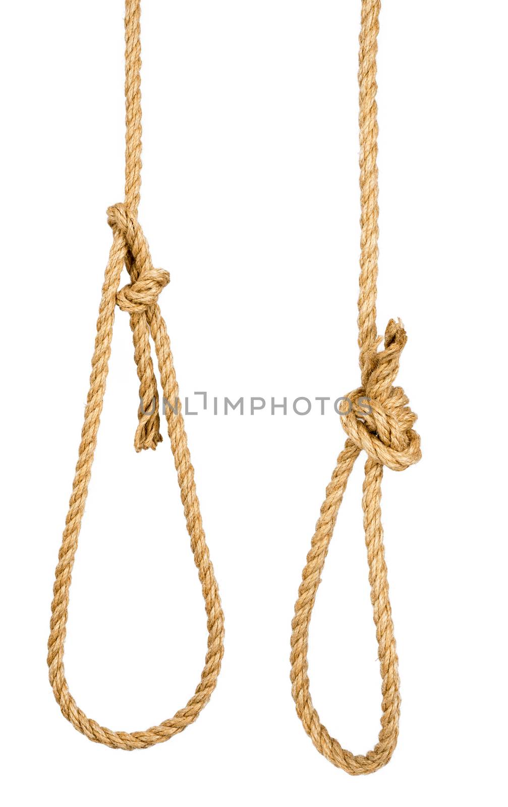 Rope loop isolated on white background, closeup