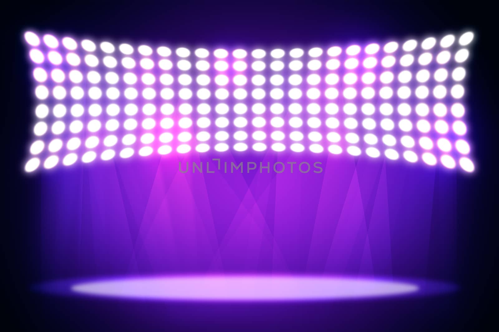 Spotlights shining in dark place background. Template for your texts and products