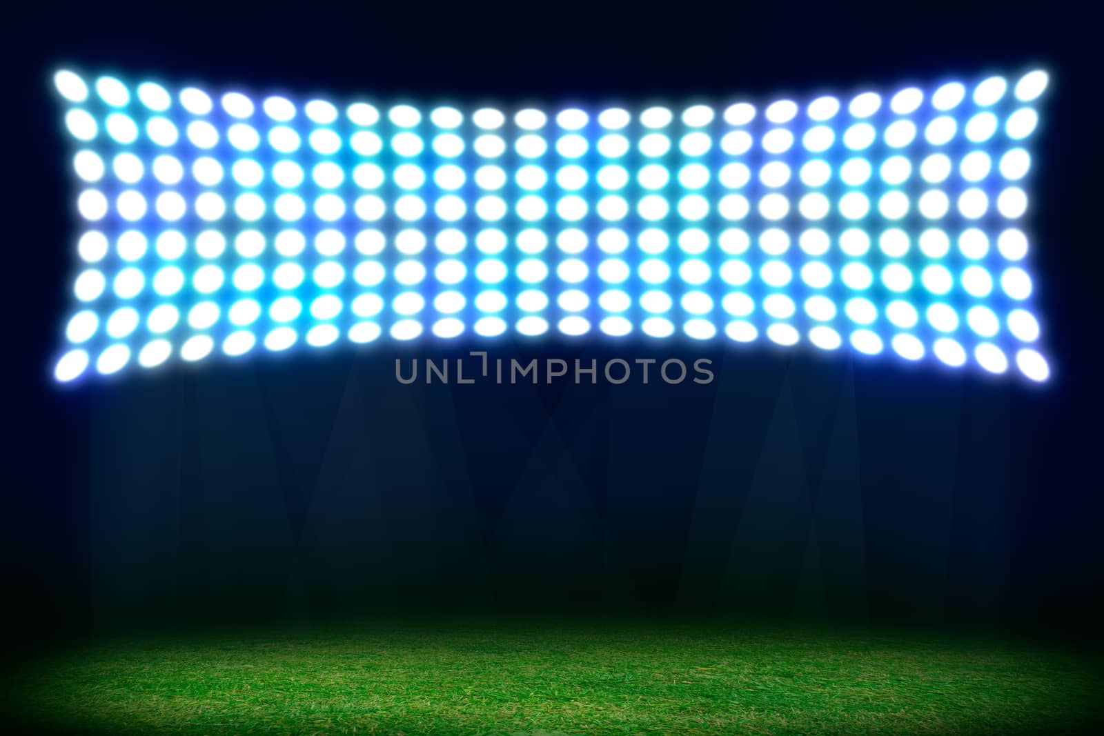 On stadium. Abstract football or soccer background. Copy space for your text or product 