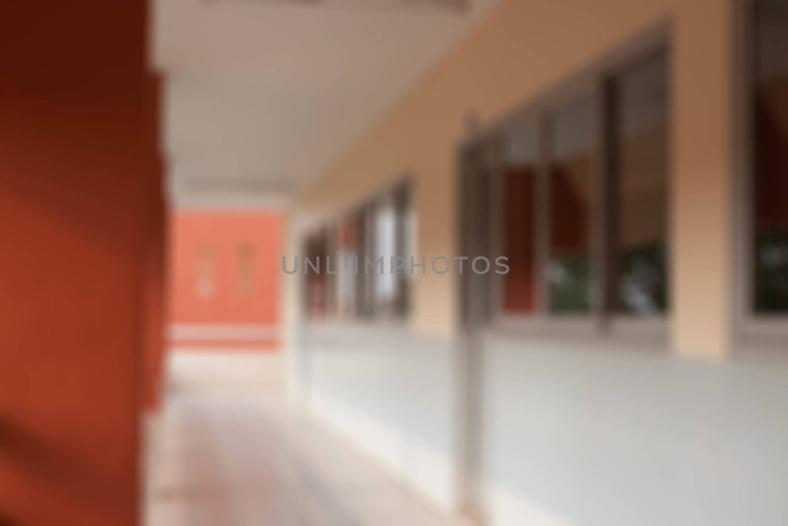 Corridor orange blur.